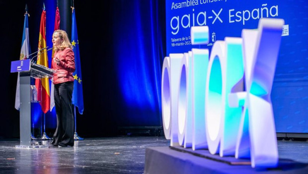 ep la ministra de economia nadia calvino en la presentacion de gaia x en talavera