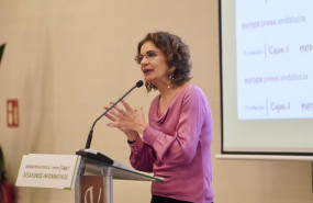 ep la ministra de hacienda y vicesecretaria general del psoe maria jesus montero durante el desayuno