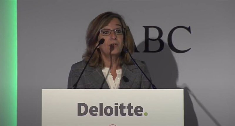 La secretaria general de Unespa, Mirenchu del Valle, en el 'XXVIII Encuentro del sector asegurador' organizado por Deloitte, Mapfre y ABC. | DELOITTE ep la secretaria general de unespa mirenchu del valle en el xxviii encuentro del sector asegurador