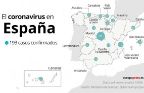 ep mapa con casos de coronavirus en espana por comunidades autonomas a 4 de marzo a las 1300