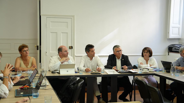 asamblea efg marie pierre p directora del cifog y secretaria general de efg emmanuel chardat presidente de efg enrique de prado presidente de interpalm joseba martikorena  vicepresidente