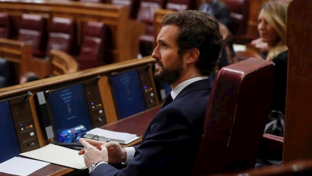 ep el lider del pp pablo casado durante una sesion de control al ejecutivo celebrada en el congreso