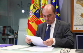 ep el presidente de aragon javier lamban en la octava videoconferencia de dirigentes autonomicos