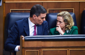 ep el presidente del gobierno en funciones pedro sanchez y la vicepresidenta primera nadia calvino