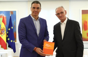ep i d el presidente del gobierno pedro sanchez y el presidente del ces anton costas el presidente