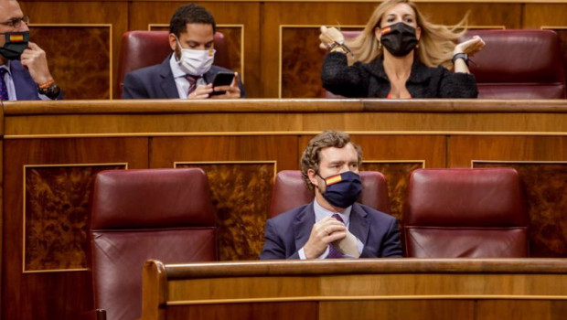 ep imagen de la bancada de vox con su portavoz en el congreso ivan espinosa de los monteros en