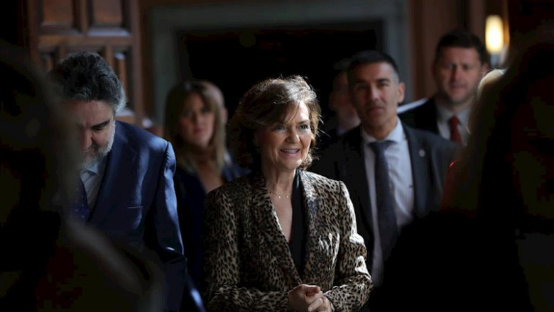 ep la vicepresidenta primera del gobierno carmen calvo en el acto de presentacion del archivo