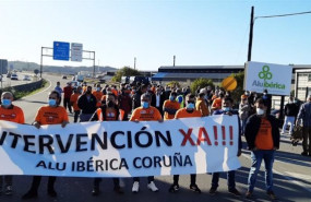 ep protesta del comite de empresa de alu iberica en a coruna el jueves 15 de octubre
