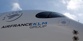 photo d archives du logo du groupe air france klm est represente sur le premier airbus a350 d air france lors d une ceremonie au siege du constructeur aeronautique airbus a colomiers 20240207180153 