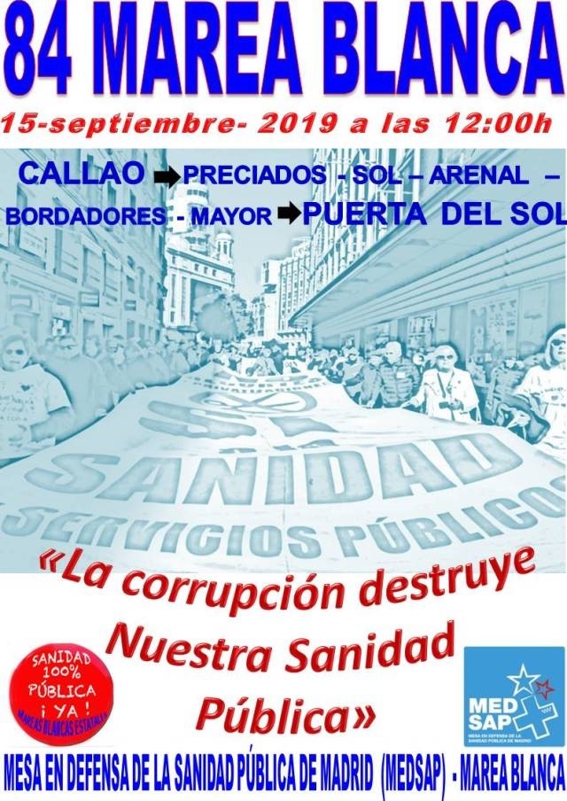 ep cartel de la manifestacion de la 84 marea blanca