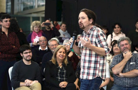 ep el candidato a la presidencia del gobierno por unidas podemos pablo iglesias interviene en un