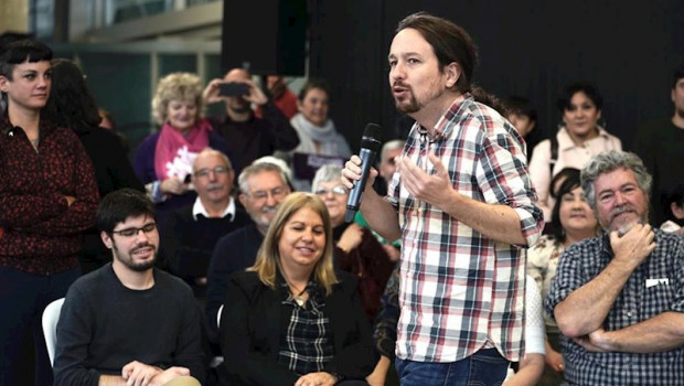 ep el candidato a la presidencia del gobierno por unidas podemos pablo iglesias interviene en un