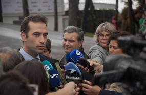 ep el ministro de economia carlos cuerpo atiendo a los medios este viernes en galicia