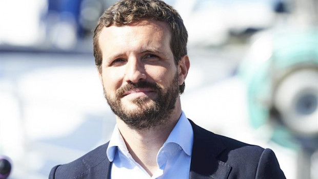 ep el presidente del partido popular pablo casado en el puerto de santona cantabria a 10 de octubre
