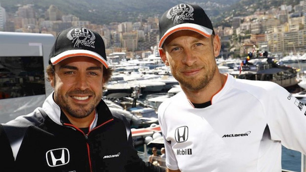 ep fernando alonso y jenson button durante el gp de monaco de 2006