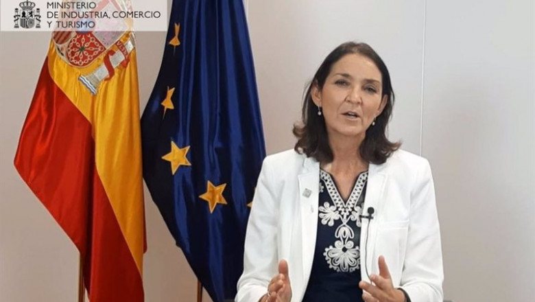 ep la ministra de industria comercio y turismo reyes maroto durante su discurso en los premios ep la ministra de industria comercio y turismo reyes maroto durante su discurso en los premios
