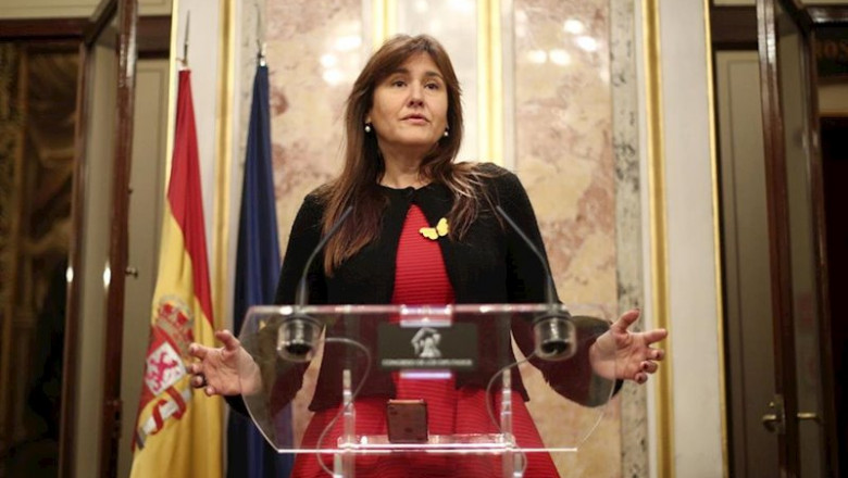 La portavoz parlamentaria de Junst per Catalunya (JxCat), Laura Borràs, ofrece una rueda de prensa en el Congreso | Eduardo Parra - Europa Press ep la portavoz parlamentaria de junst per catalunya jxcat laura borrs ofrece una rueda de prensa en