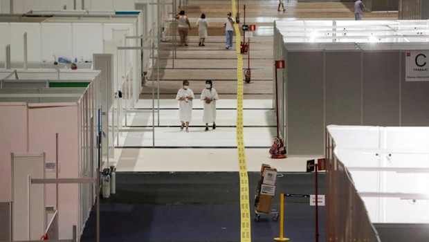 ep pacientes en el interior del hospital de campana montado en ifema para contagios con coronavirus