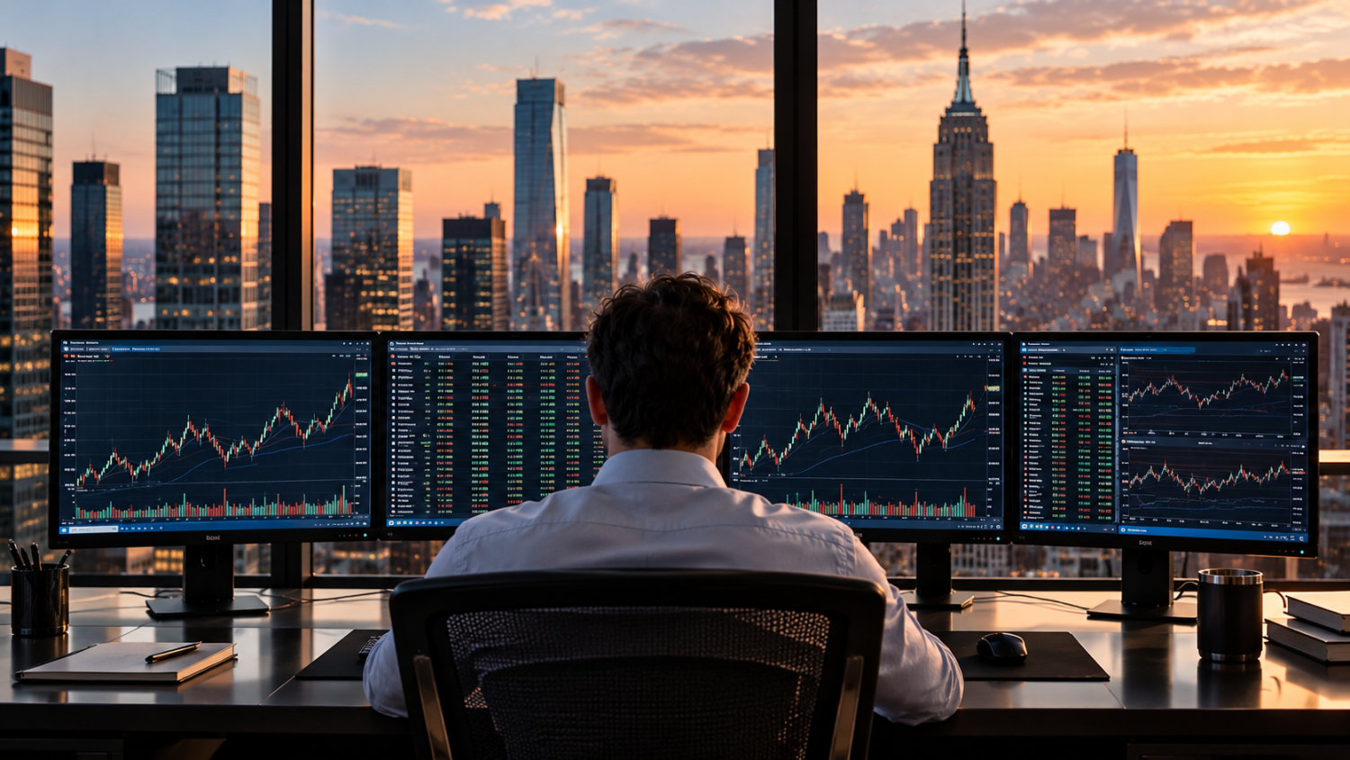 trader frente al horizonte de nueva york 