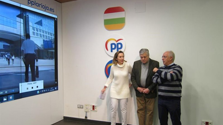 ep cuca gamarra junto al presidente del pp de la rioja jose ignacio ceniceros y el eurodiputado