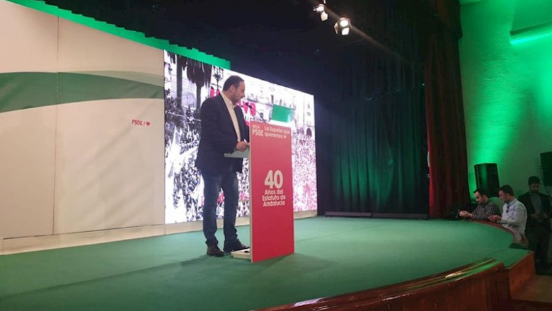 El secretario de Organización del PSOE y ministro de Transportes, Movilidad y Agenda Urbana, José Luis Ábalos, en San Juan del Puerto (Huelva). | PSOE DE HUELVA. ep el secretario de organizacion del psoe y ministro de transportes movilidad y agenda urbana jose