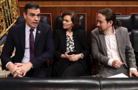 ep i-d el presidente del gobierno pedro sanchez la vicepresidenta primera del gobierno carmen calvo