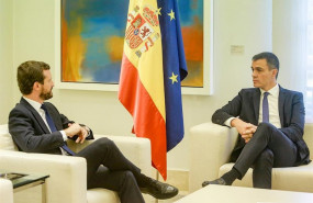 ep i-d el presidente del pp pablo casado y el presidente del gobierno en funciones pedro sanchez en