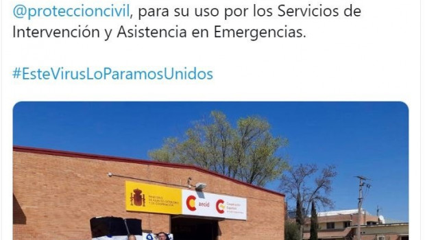 ep la aecid dona material sanitario a proteccion civil para hacer frente a la crisis del coronavirus