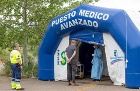 ep puesto medico avanzado instalado en la peraleda en toledo para hacer pcr