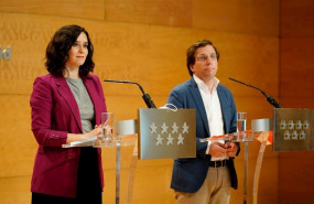 ep rueda de prensa conjunta de isabel diaz ayuso y jose luis martinez-almeida en la real casa de