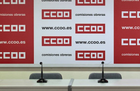 ep sede de ccoo sala de rueda de prensa de comisiones obreras logo de ccoo
