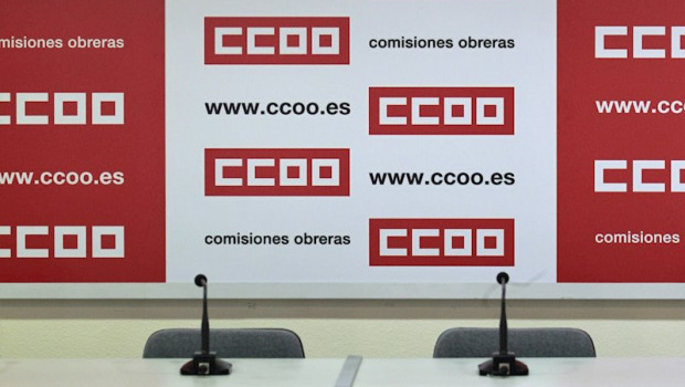 ep sede de ccoo sala de rueda de prensa de comisiones obreras logo de ccoo