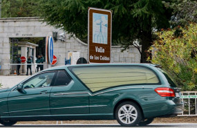 ep un coche funebre llega al valle de los caidos en la jornada en la que se realiza el ensayo de la