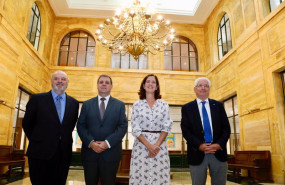 ep el director general de ceca jose maria mendez el presidente de correos juan manuel serrano la