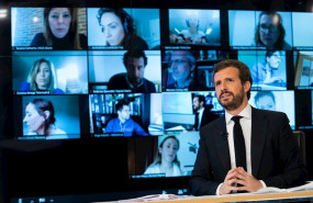 ep el lider del pp pablo casado comparece en rueda de prensa a traves de la plataforma zoom en