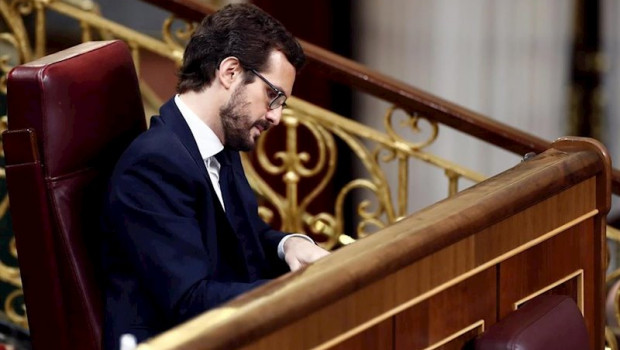ep el lider del pp pablo casado en el pleno del congreso madrid a 9 de abril de 2020