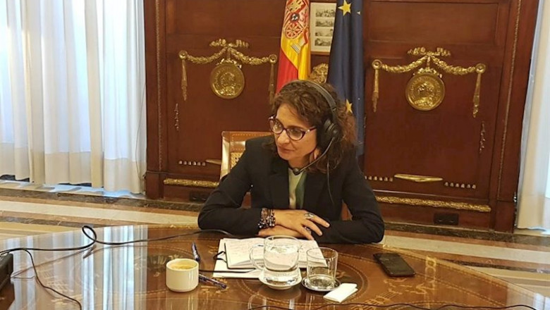La ministra de Hacienda en funciones, María Jesús Montero, durante la entrevista en el Ministerio de Hacienda | CADENA SER ep la ministra de hacienda en funciones maria jesus montero durante la entrevista en el ministerio