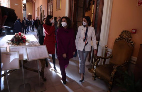 ep la ministra maria jesus montero a su llegada al ayuntamiento de sevilla para la investidura de