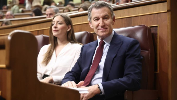 ep la portavoz del pp en el congreso ester munoz y el presidente del partido popular alberto nunez