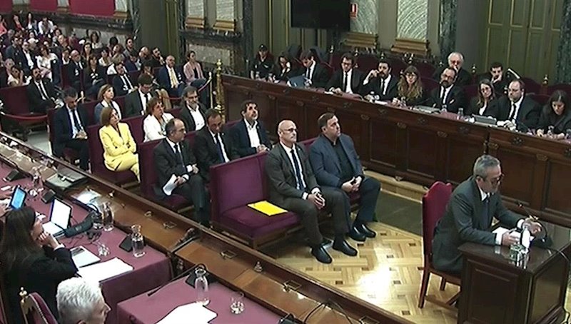 ep senal de television de la ultima jornada del juicio del proces en el tribunal supremo
