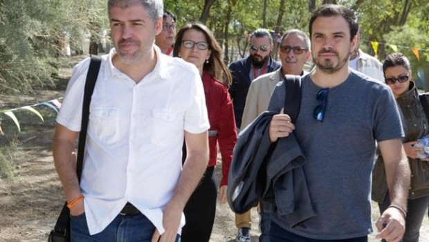ep unai sordo ccoo y alberto garzon iu durante clausuraescuelaverano iu