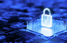 security padlock and circuit board to protect data low res 1