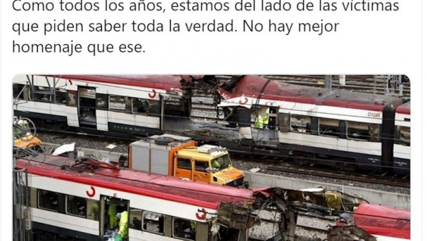 ep captura del tweet de vox sobre los atentados del 11m