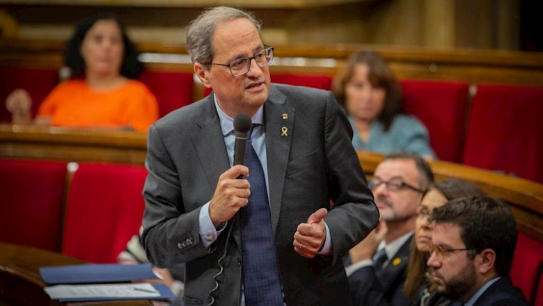ep el presidente de la generalitat quim torra interviene durante una sesion plenaria en el parlament