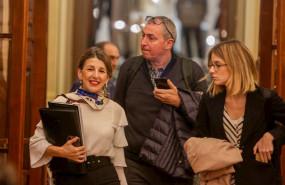 ep la ministra de trabajo yolanda diaz a su salida de la sesion plenaria en el congreso de los