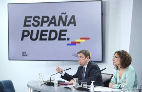 ep la ministra portavoz y de hacienda maria jesus montero y el ministro de agricultura pesca y