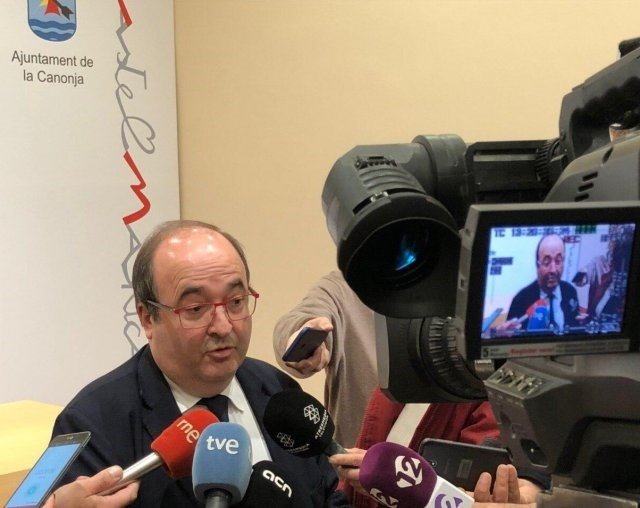 ep miquel iceta psc en declaraciones a los medios en la canonja tarragona