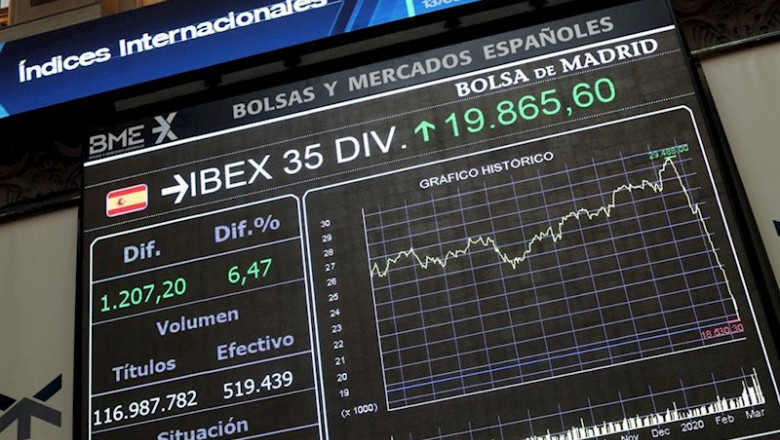 Paneles con datos actualizados de la Bolsa Española ,en Madrid (España), a 13 de marzo de 2020. | Eduardo Parra - Europa Press - Archivo ep paneles con datos actualizados de la bolsa espanola en madrid espana a 13 de marzo de 2020