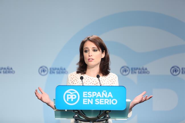Rueda de prensa de Andrea Levy en la sede del PP | EUROPA PRESS ep ruedaprensaandrea levyla sedepp