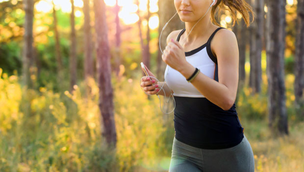 dl woman exercising running jogging sports bra pb